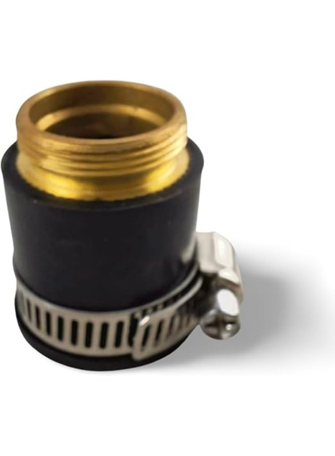 محول خرطوم حديقة بموصل نحاسي، أسود مع مشبك معدني، موصل خيوط ذكر